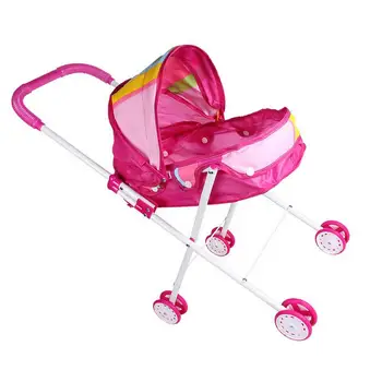 Детска стоп-моушън количка, стоп-моушън количка за деца от 1 до 3 години, играчки за колички за деца с прибиращ се покрив, кошница за багаж и комфорт