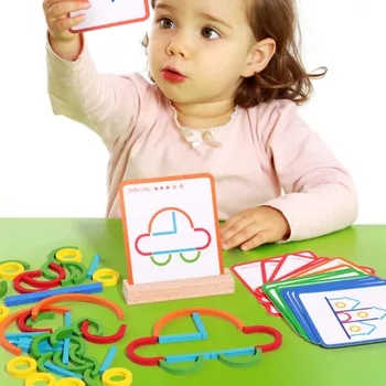 Дървени балансировочные блокове Монтесори, играчки, настолни игри, творчески интелект, блокове за разпознаване на форми и цветове, играчки за деца от най-ранна възраст
