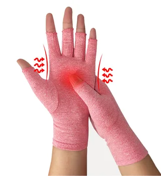 Компресия ръкавици от артрит, поддържаща терапия китката, гривна, компресия ръкавици на половината от палеца, които правят болки в ставите, велосипедни ръкавици