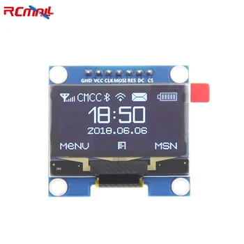 RCmall 1,3-инчов OLED-дисплей Модул 128X64 SH1106 SPI IIC Интерфейс Бяло/Синьо за Arduino Raspberry Pi STM32 51