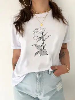 Тениска с флорални принтом, скъпа водно конче, тенденция тениска, ежедневни тениски с къс ръкав, графична дрехи, дамски модни тениска