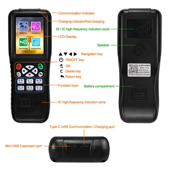 3.2-инчов RFID Фотокопирна Машина Четец Писател Английски 11 Полночастотных Карти ключодържатели Програмист USB ID IC 125 khz 13,56 Mhz iCopy X100