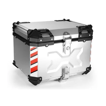 55Л Универсален водоустойчив мотоциклет алуминиев горен калъф за задната част на доставка на багаж Задна кутия за инструменти