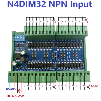 32-Канален PNP NPN Изолирани Цифрови Входа RS485 Modbus Rtu Модул Контролер DC 12V 24V Такса за събиране на броя ключове АД