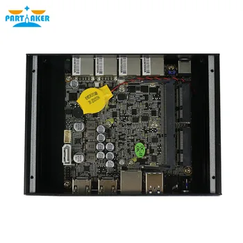 Partaker C3 Intel AES-NI J3160 pfSense Mini PC Server Nuc Безвентиляторный защитна Стена Barebone Micro Техника с 4 Gigabit lan