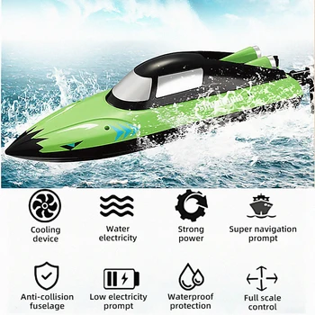 Високоскоростна лодка с дистанционно управление на 2,4 G, водна модел радиоуправляемого кораб, градинска играчки, бебешки играчки за момчета, детски подаръци
