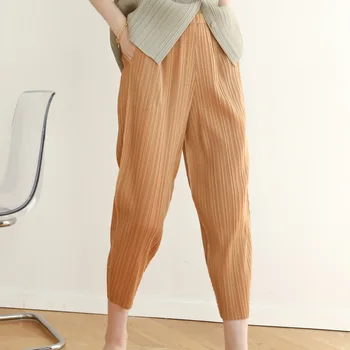 Минимализъм Репички панталони Летни обикновена нагънат ежедневни дамски панталони