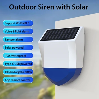 Най-безжичен инфрачервен сензор на Hristo Smart Life, аларма, слънчеви зареждане, външна домашна охранителна алармена система, детектор на системата