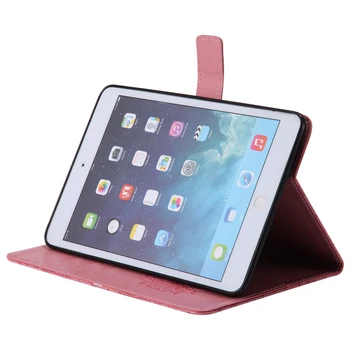Модни седалка с панти капак от изкуствена кожа с тисненым принтом семки за Apple iPad Mini 1 2 3, калъф-поставка за ipad Mini3 mini2 mini1